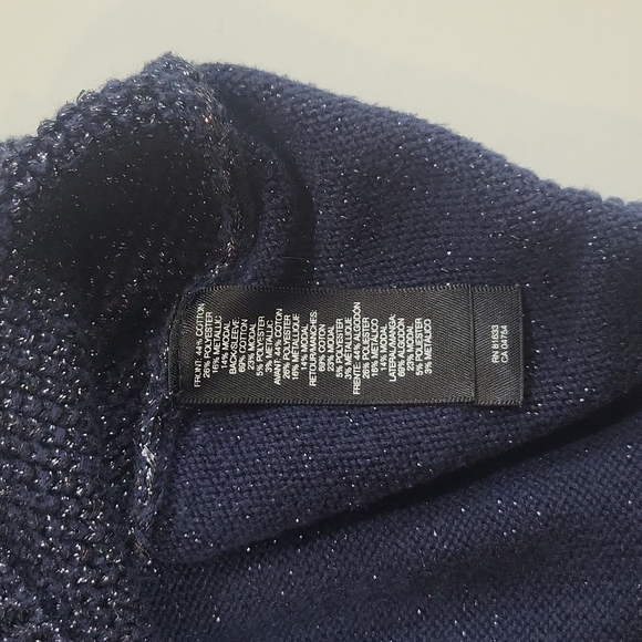 KENNETH COLE Navy Blue 3/4 Sleeve Crewneck Sweater - Picture 8 of 9